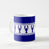 Blauwe witte kuststrook koffiemok (Voorkant links)