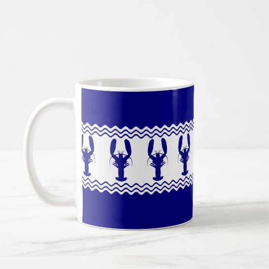Blauwe witte kuststrook koffiemok (Links)