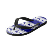 Blauwe witte kuststroop kinder teenslippers (Schuin)