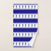 Blauwe witte kuststropen bad handdoek (Handdoek)
