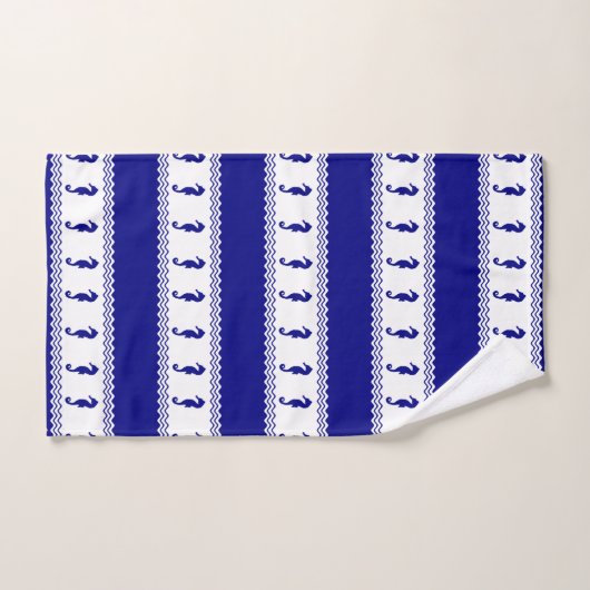 Blauwe witte kuststropen bad handdoek (Handdoek)