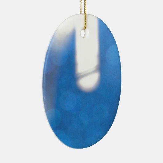 Blauwe witte lichteffecten keramisch ornament (Rechts)