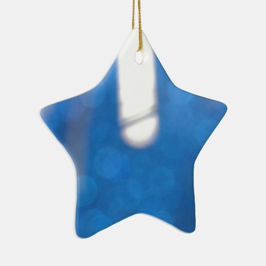 Blauwe witte lichteffecten keramisch ornament (Rechts)