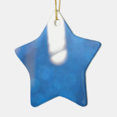 Blauwe witte lichteffecten keramisch ornament (Links)