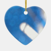 Blauwe witte lichteffecten keramisch ornament (Voorkant)