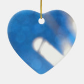 Blauwe witte lichteffecten keramisch ornament (Achterkant)