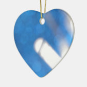 Blauwe witte lichteffecten keramisch ornament (Links)