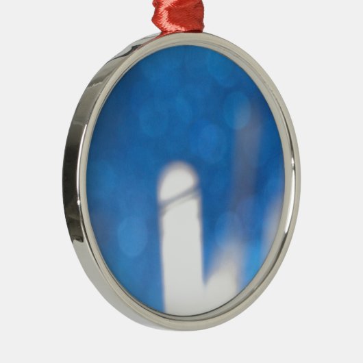 Blauwe witte lichteffecten metalen ornament (Rechts)