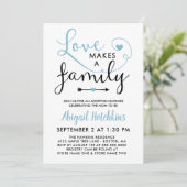 Blauwe witte liefde maakt een serie adoptieklower kaart (Staand voorkant)