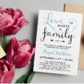 Blauwe witte liefde maakt een serie adoptieklower kaart