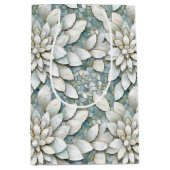 Blauwe Witte Lotus Bloemen Bruiloft Medium Cadeauzakje (Voorkant)