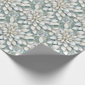 Blauwe witte lotusbloemen cadeaupapier (Hoek)