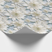 Blauwe witte lotusbloemen cadeaupapier (Hoek)