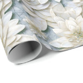 Blauwe witte lotusbloemen cadeaupapier (Rol Hoek)
