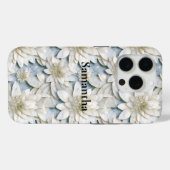 Blauwe witte lotusbloemen Case-Mate iPhone case (Achterkant (horizontaal))