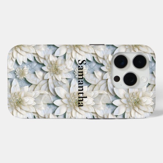 Blauwe witte lotusbloemen Case-Mate iPhone case (Achterkant (horizontaal))