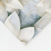 Blauwe witte lotusbloemen fleece deken (Hoek)