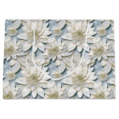 Blauwe witte lotusbloemen groot cadeauzakje (Voorkant)