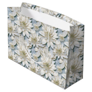 Blauwe witte lotusbloemen groot cadeauzakje