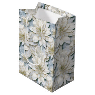 Blauwe witte lotusbloemen medium cadeauzakje