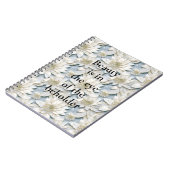 Blauwe witte lotusbloemen notitieboek (Linkerzijde)