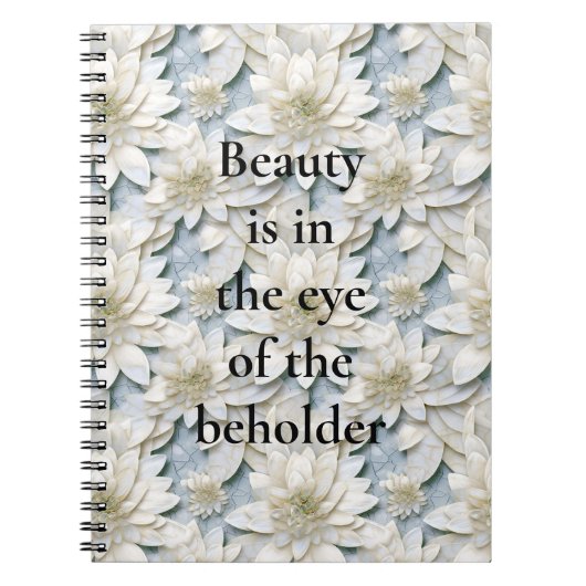 Blauwe witte lotusbloemen notitieboek (Voorkant)