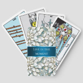 Blauwe witte lotusbloemen pokerkaarten (Achterkant)