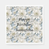 Blauwe witte lotusbloemen servet (Voorkant)