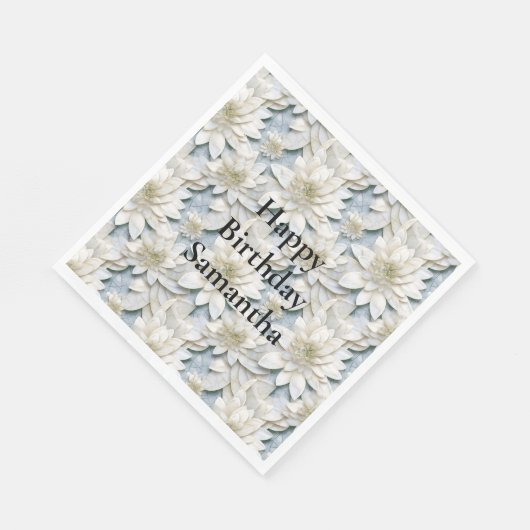 Blauwe witte lotusbloemen servet (Hoek)