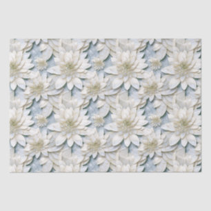 Blauwe witte lotusbloemen tissuepapier