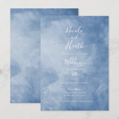 Blauwe & Witte Lucht Wolken Hemelse Huwelijk  Kaart (Voorkant / Achterkant)