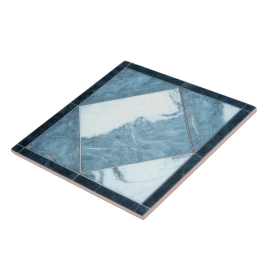 Blauwe witte marmer keramische Tegel Elegant Inter Tegeltje (Zijkant)