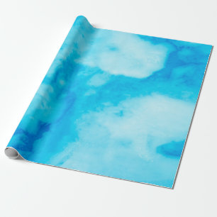 Blauwe witte marmer met natuurlijke patronaatsstru cadeaupapier