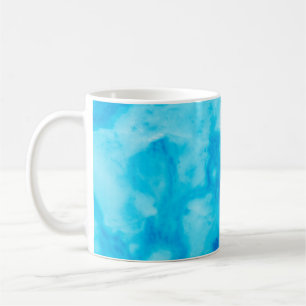 Blauwe witte marmer met natuurlijke patronaatsstru koffiemok