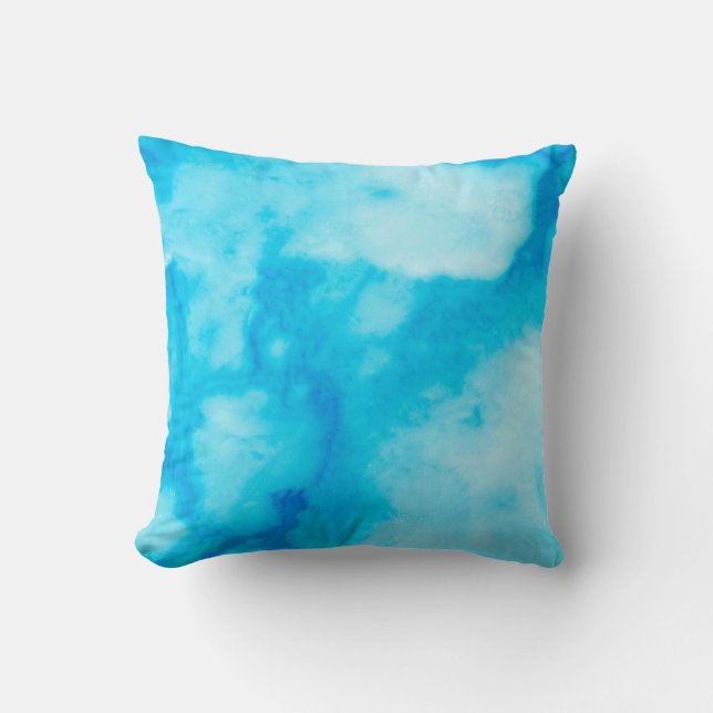 Blauwe witte marmer met natuurlijke patronaatsstru kussen (Voorkant)