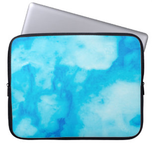 Blauwe witte marmer met natuurlijke patronaatsstru laptop sleeve