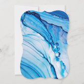 Blauwe witte marmer Mitzvah ster van David Kaart (Achterkant)