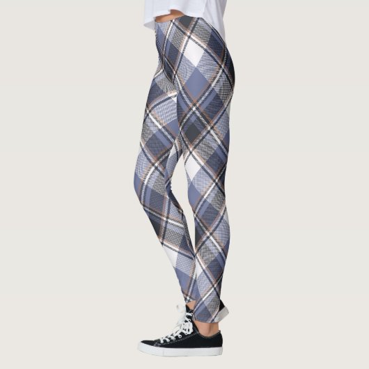 Blauwe/witte multi-speldenvrouwen Leggings (Links)