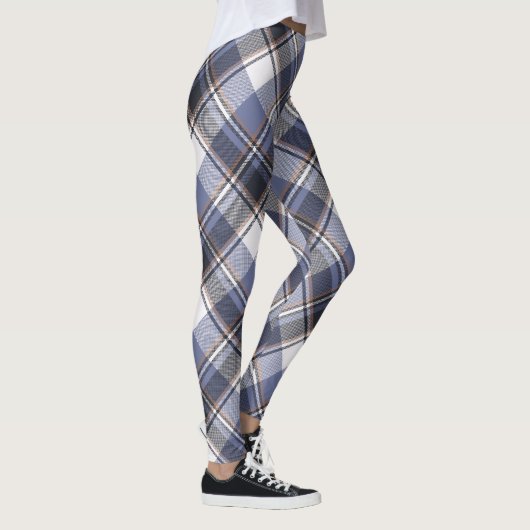 Blauwe/witte multi-speldenvrouwen Leggings (Rechts)