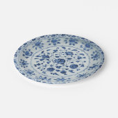 Blauwe witte navel porseleinen florale chinoiserie papieren bordje (Gekanteld)