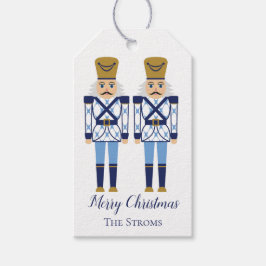 Blauwe & Witte Notenkraker. Chinoiserie Kerst Labe Cadeaulabel