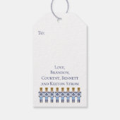 Blauwe & Witte Notenkraker. Chinoiserie Kerst Labe Cadeaulabel (Achterkant)