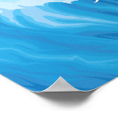 Blauwe witte oceaan zee golven aangepaste poster (Hoek)