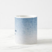Blauwe witte ombre gradiënt koffiemok (Center)