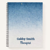 Blauwe witte ombre gradiënt notitieboek (Voorkant)