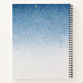 Blauwe witte ombre gradiënt notitieboek (Achterkant)
