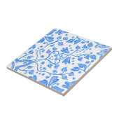 Blauwe witte  originele unieke Waterverf Tegeltje (Zijkant)