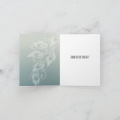 Blauwe witte pauwenveer dank u bedankkaart (Binnen)