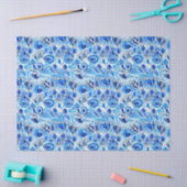 Blauwe witte pauwenveren tissuepapier (Craft)