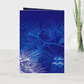 Blauwe Witte Pijn Custom Gevouwen Vakantie Uitnodi (Achterkant)